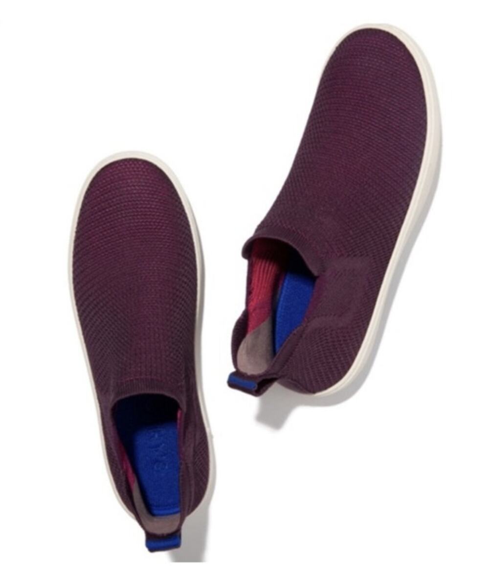 Rothy's The Chelsea Boot Berry Pink Purple Knit Ankle Booties Size 7 EUC
